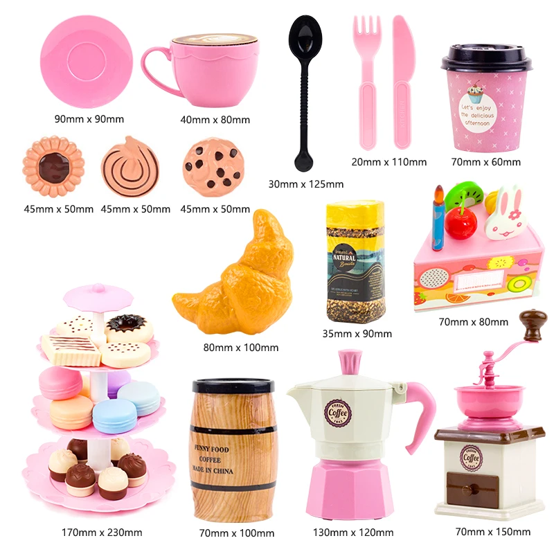 Children Pretend Food Kitchen Toys Tea Set Model For Play House Birthday Gifts