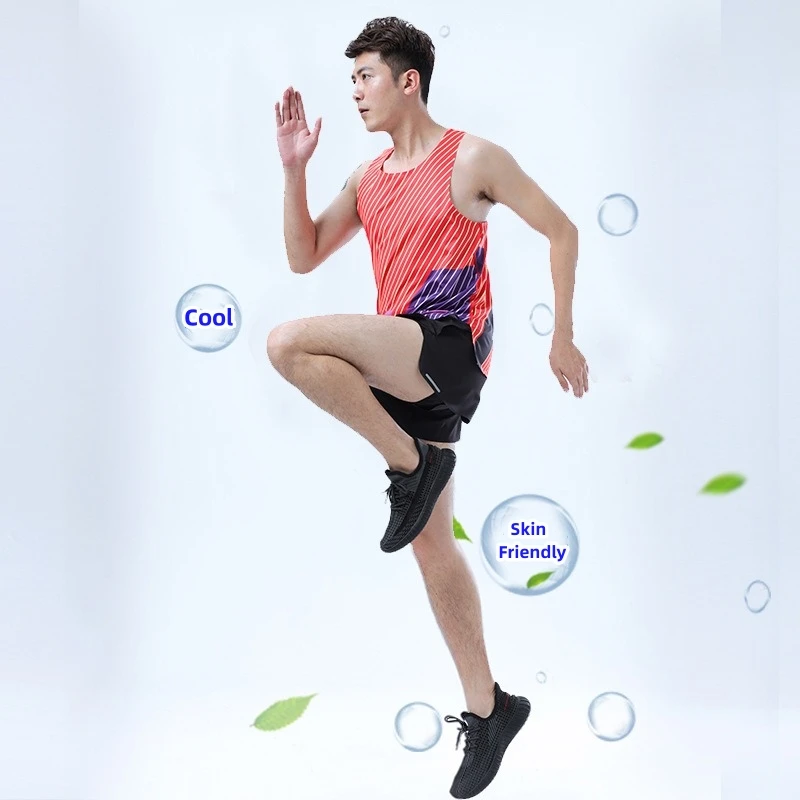 

Professional Marathon Tank Top for Men's Athletic Athletics Training Clothes Running Vest Fitness Quick Dry Thin Style Traceless