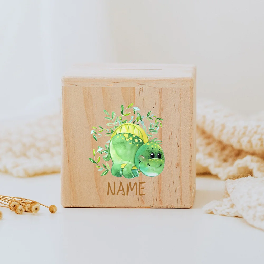 Salvadanaio in legno trasparente personalizzato con nome e iniziali Regalo di compleanno per bambini per la festa dei bambini - CALLIE
