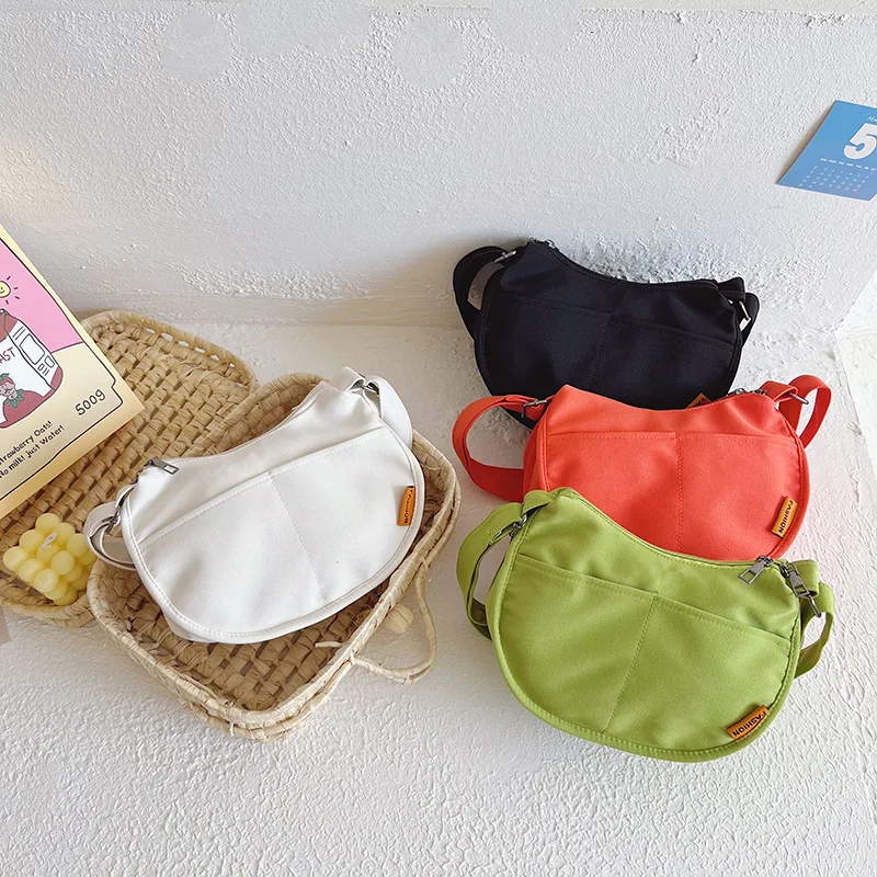 

Kids Shoulder Bags Korean Outdoor Travel High Capacity Crossbody Zipper Bag Candy Color Girl Boy Gift Children Coin Pouch Pack