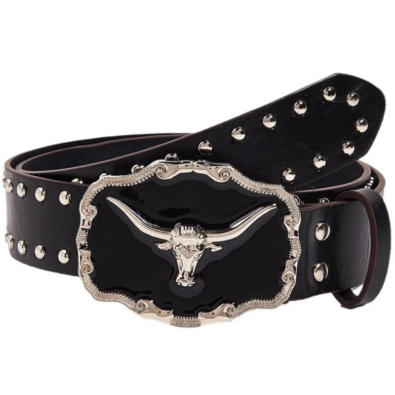 

Cowgirl Waist Belts for Jeans Studded Belt for Punk Girls Street Impressive Cowgirl Stage Street Dance