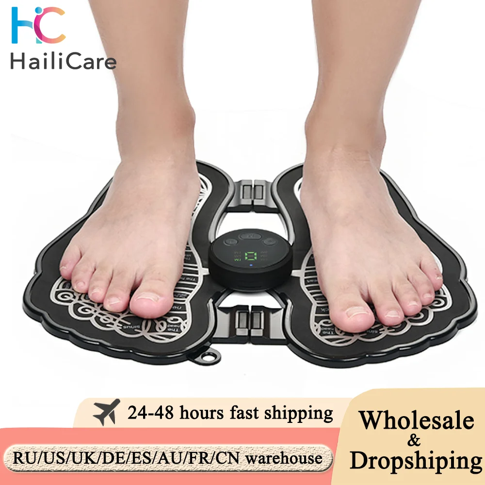 

EMS Electric Foot Massager Pad Portable Foldable Massage Muscle Stimulator Relief Pain Improve Blood Circulation Relax Feet