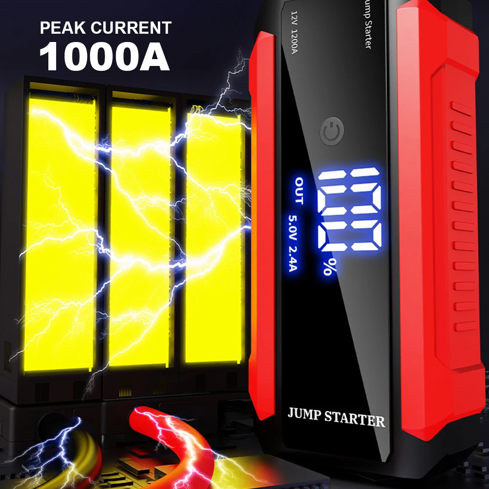 

Portable Emergency Booster 30000mAh Portable Car Jump Starter 12V Power Bank LED Flashlight Car Battery Booster Charger 1000A