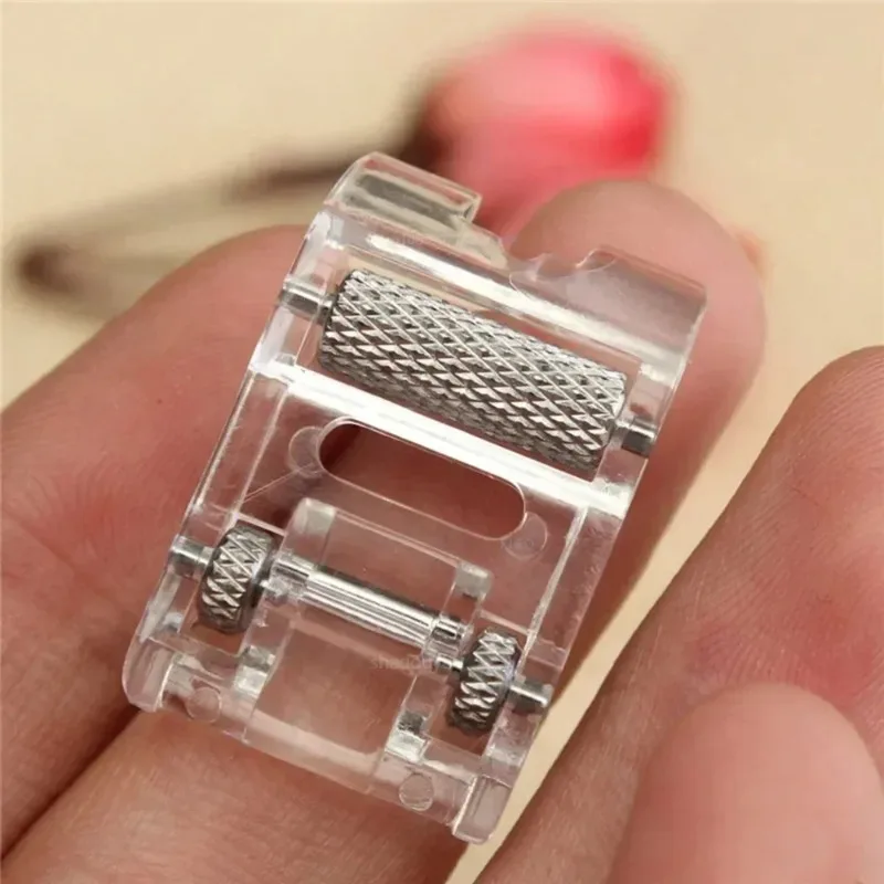 1pcs Roller Sewing Machine Presser Foot Plus Non-Stick Zigzag Presser Foot for Singer Brother Low Shank Sewing Machine