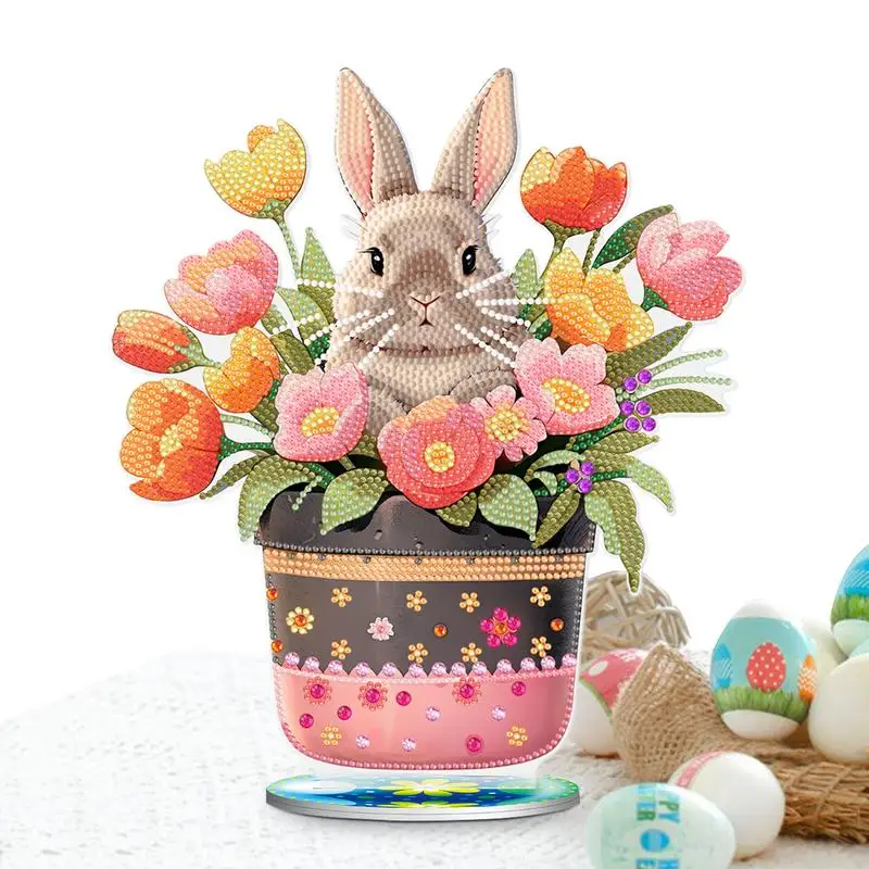 

Easter Gem Art Bunny Gnomes Gem Painting By Numbers Kits Easter Figurine Ornaments For Easter Kids Tabletop Gift Home Decoration