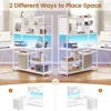 L Shaped Computer Desk, 58'' Office Desk with 3 Drawers and Bookshelf, L Shaped Corner Desk with Storage Shelves and LED Light 5