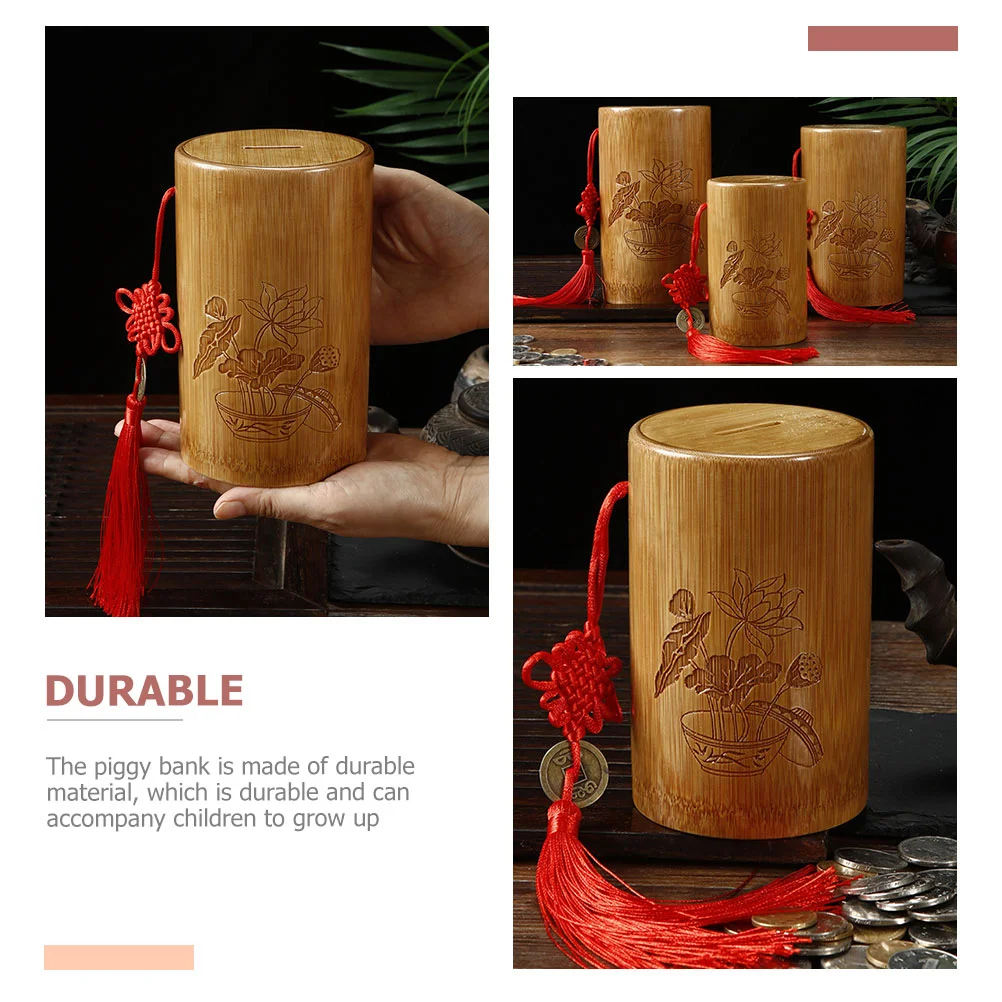 Decorations Container Bamboo Piggy Bank Child Dating Home Ornaments Chinese Coins Goods Money Saving Jar 5