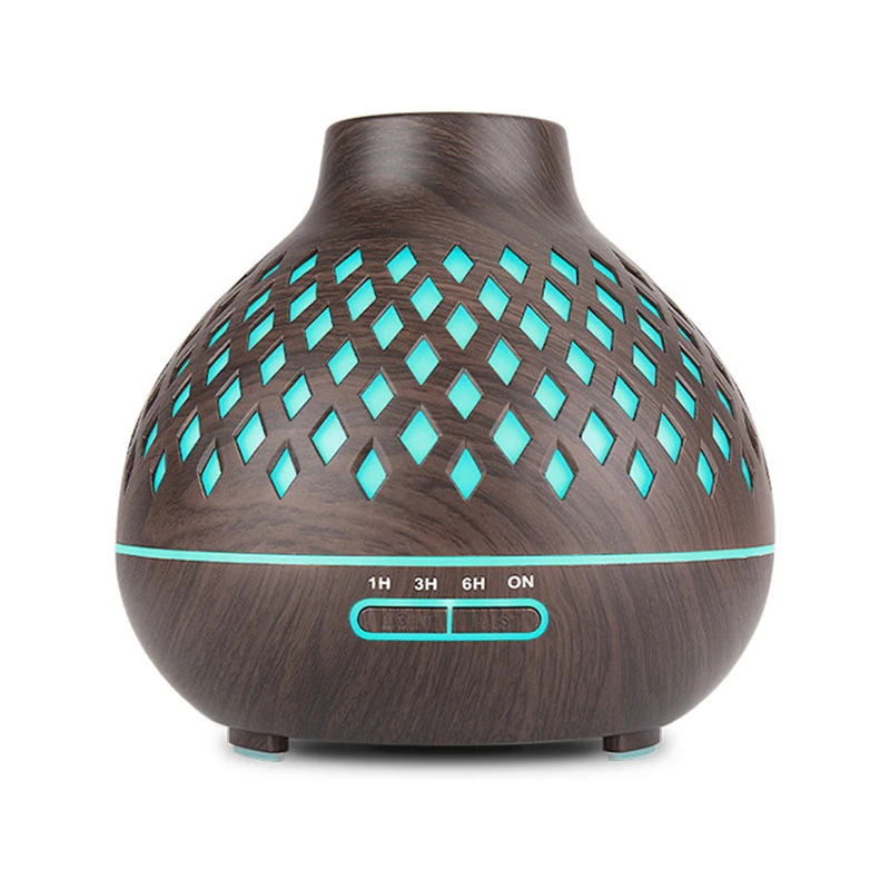 

400ml Large Capacity Aroma Diffuser Timing Remote Control Multifunction 5V Wood Grain Humidifier