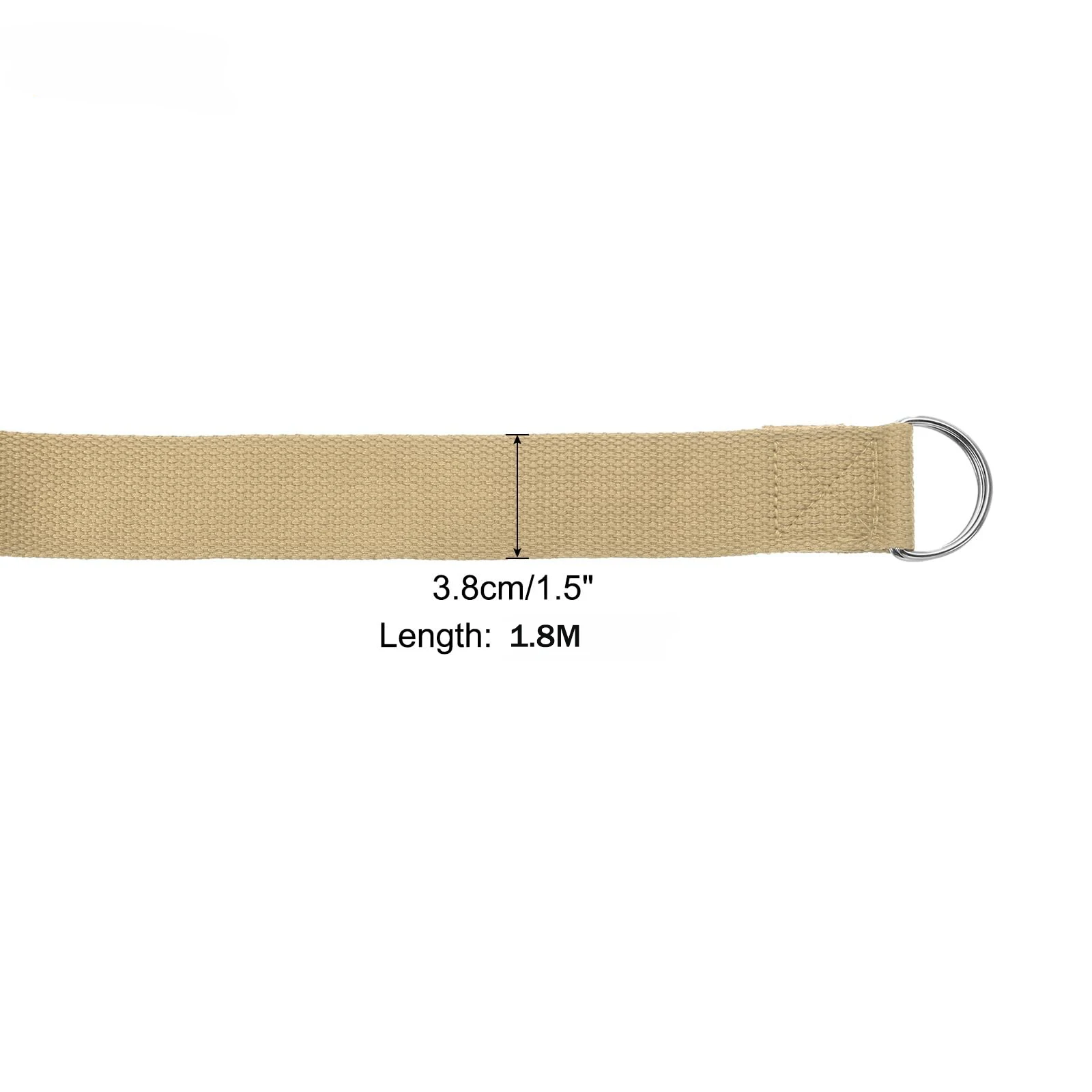 1.8mx3.8cm Yoga Strap for Stretching Cotton Yoga Belt with Adjustable Metal D-Ring Buckle Stretch Band for Fitness Pilate