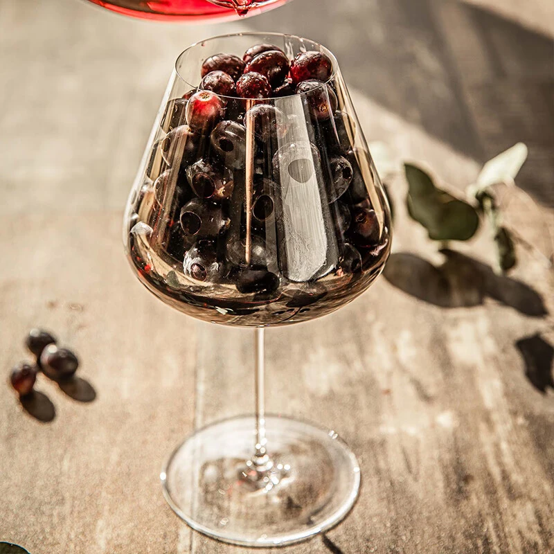Handmade Crystal Burgundy Goblet 2
