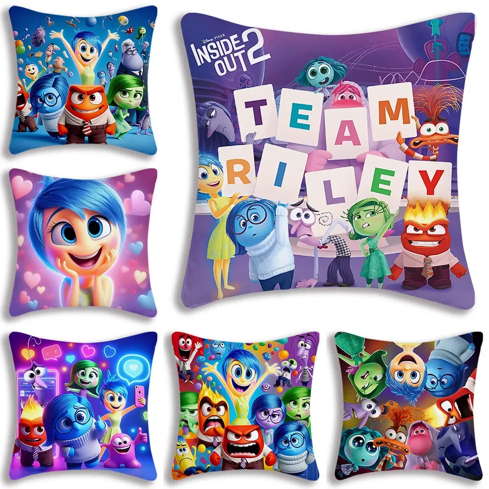 Colorful Inside Out Pillow Covers Cartoon Sofa Decorative Home Double-sided Printing Short Plush Cute Cushion Cover