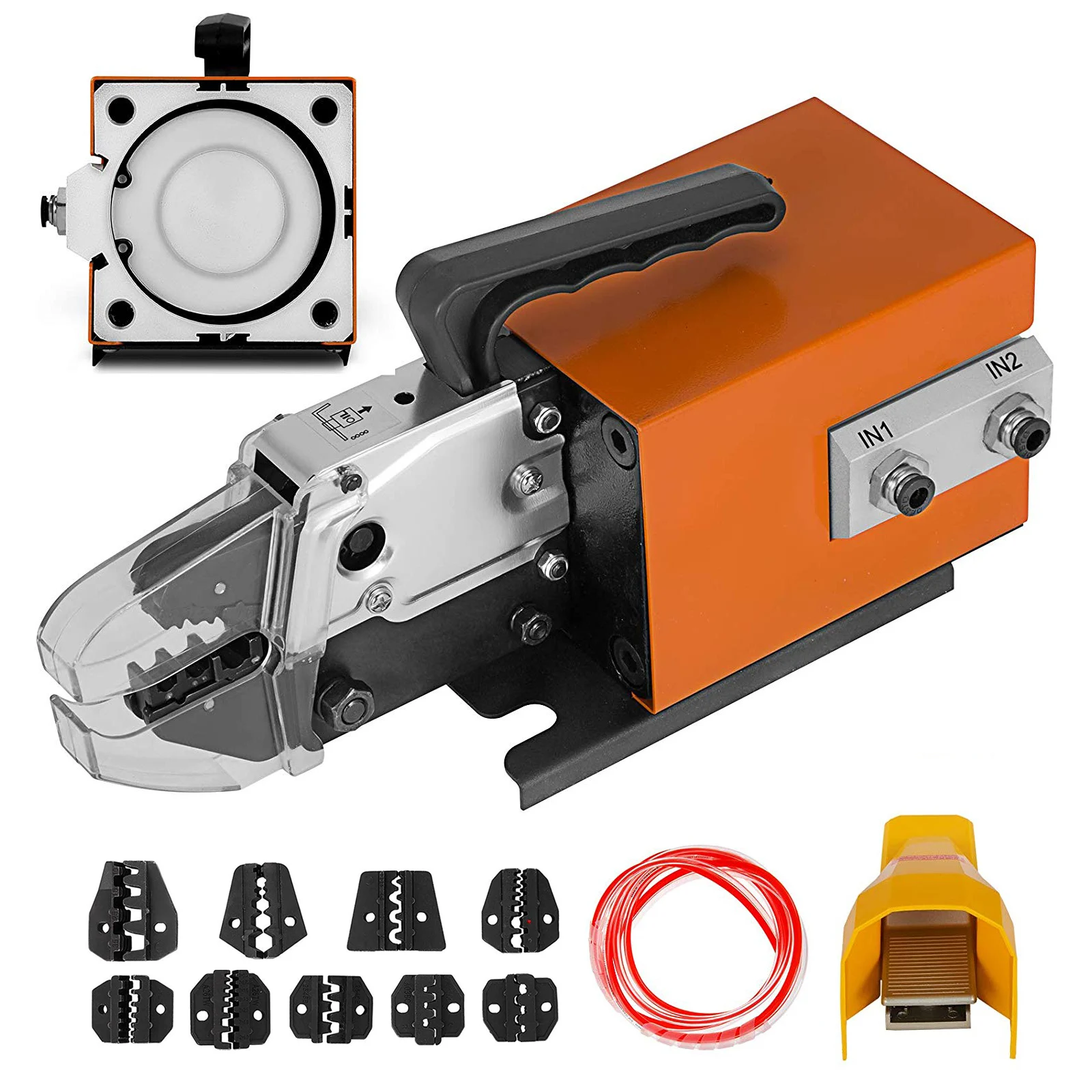 SucceBuy Pneumatic Crimping Tool Am-10 Air Powered Wire Terminal Crimping Machine Crimper Plier Machine 10 Sets Of Dies