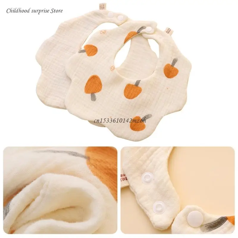 

Infant Teething Bib Flower Shape Baby Burp Cloth for Toddler Gauze-Cotton Neck Scarf Drooling Bib Newborn Feeding Dropship