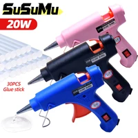 20W Hot Melt Glue Gun Household DIY Mini Electric Gun Heat Temperature Tool Industrial Thermo EU Repair Tool with Glue Sticks 1