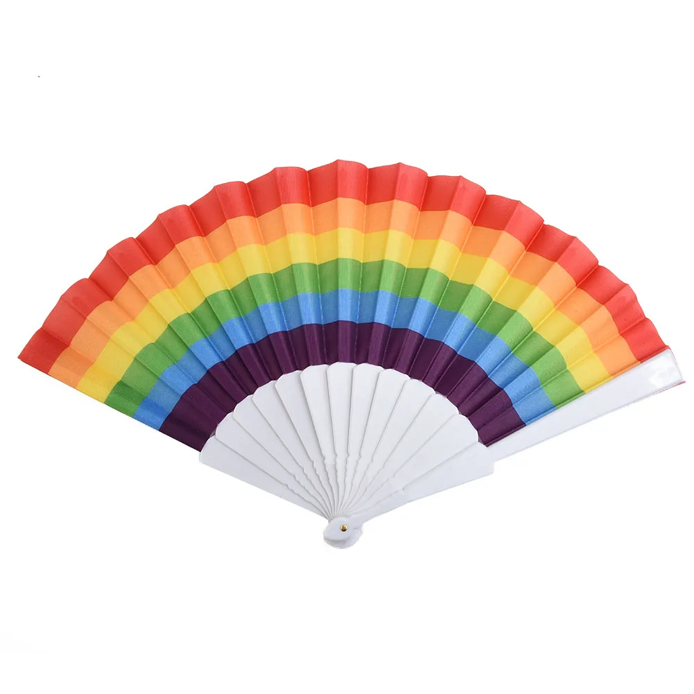 

Rainbow Folding Fan For Decoration And Wedding Or Just Use It To Cool Yourself 1PC 42CM Light Weight New Arrival 100% Brand New