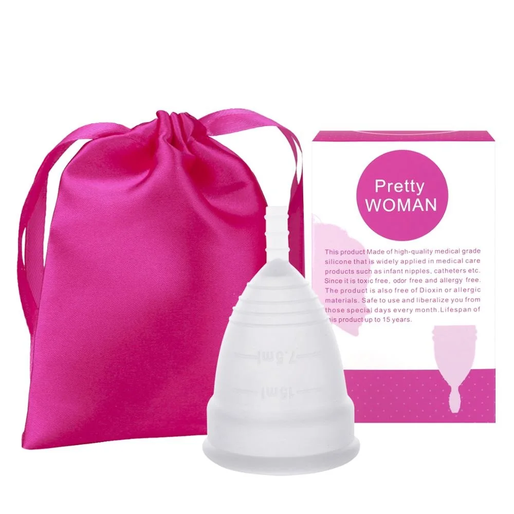 Menstrual cup of medical silicone for women