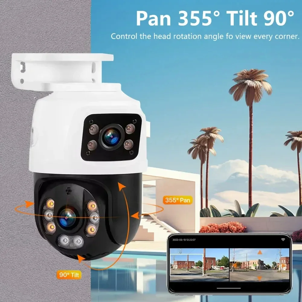 8mp 4k Dual Lens Poe IP-Kamera Ptz Dual-Bildschirme Smart Home 360 ° kabel gebundene Video überwachung IP-Kamera Bewegungs erkennung CCTV-ICsee
