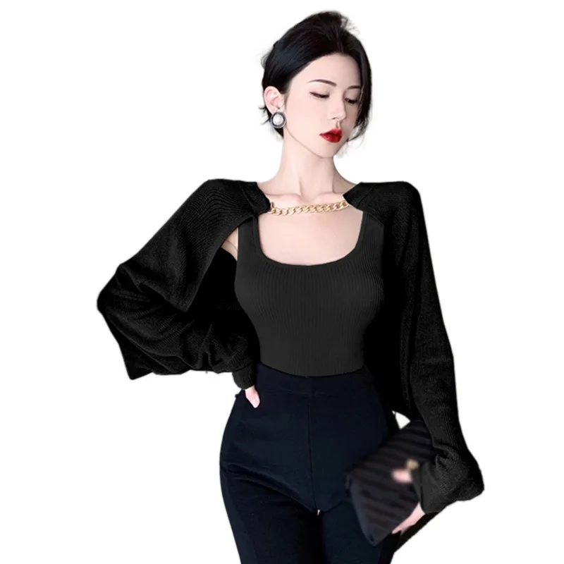 

Women's Vests Two Piece Suit Solid Color Knitted Fashion Blouses