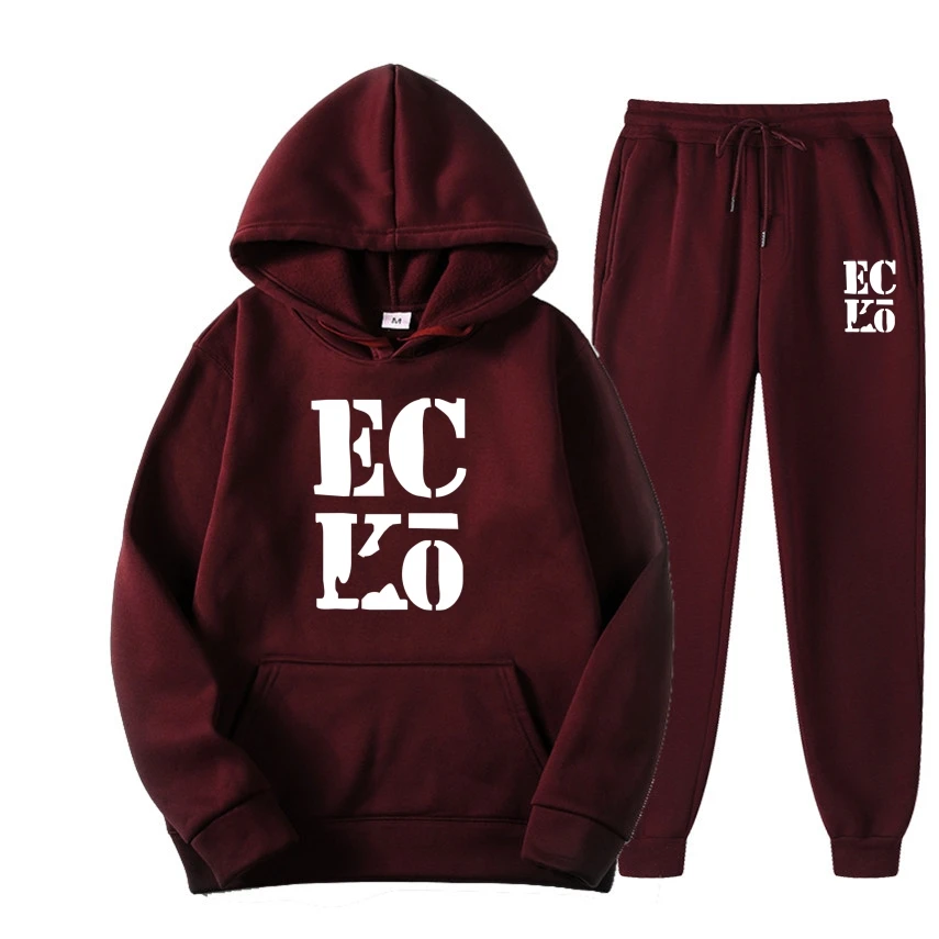 

2023 Hot Sale Mens eack- Tracksuit Hooded Sweatshirts and Jogger Pants High Quality Autumn Winter Casual Sports Hoodie Set