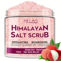 MELAO Himalayan Salt Body Scrub with Collagen and Stem Cells - Natural Exfoliating Salt & Body and Face Souffle Helps with Moist 1