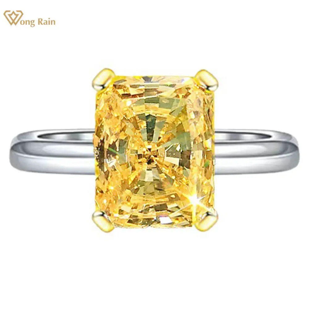 

Wong Rain 100% 925 Sterling Silver Crushed Ice Cut Citrine High Carbon Diamonds Gemstone Wedding Ring Fine Jewelry Wholesale