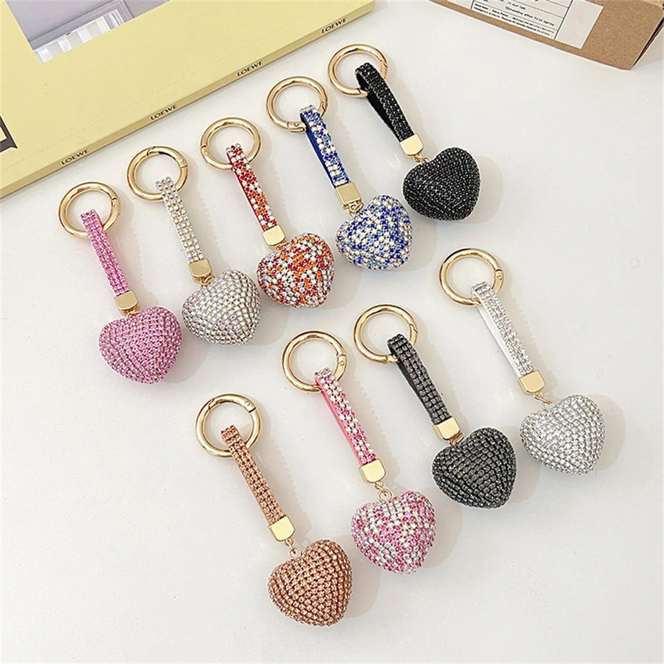 Portachiavi A Cuore TrustBlai Con Strass Cristallo - Portachiavi Auto In Pelle E Metallo, Regalo Per Donna Con Cacciavite Incluso - 3