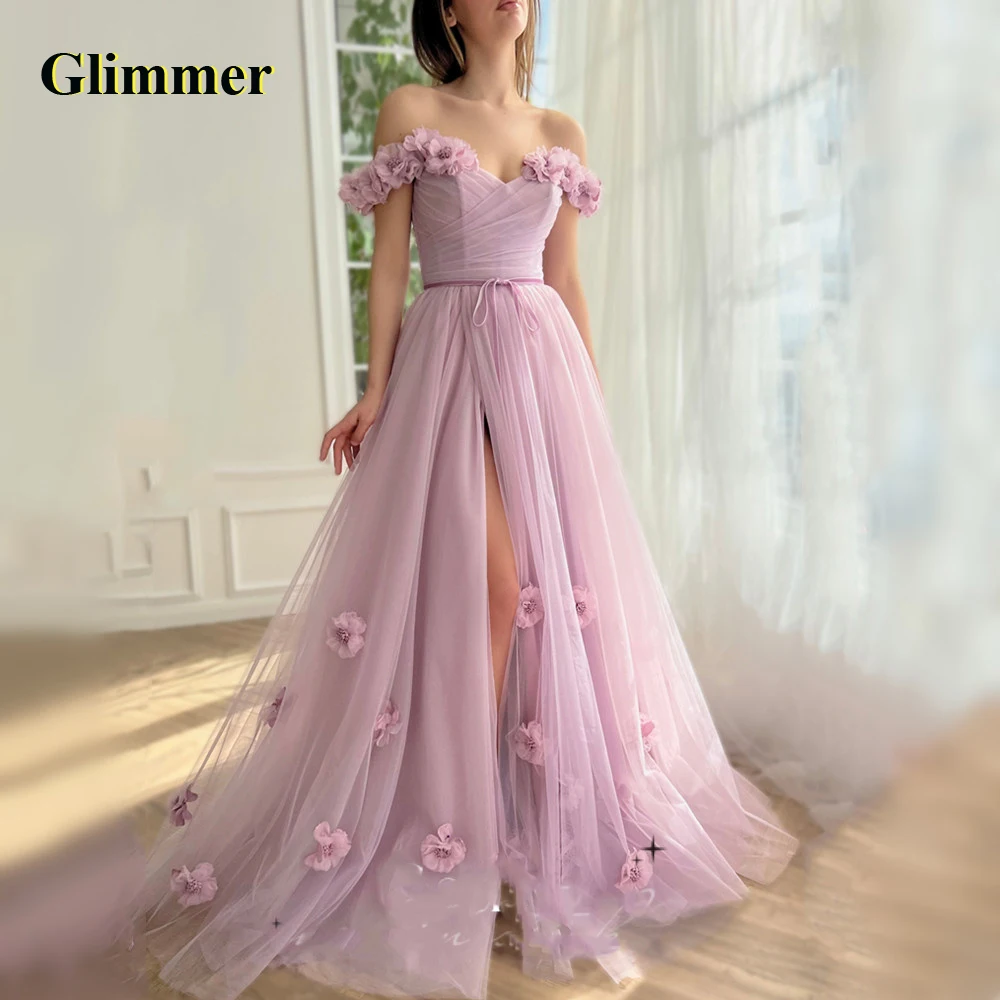 

Glimmer Charming Flowers Lace Up Evening Dresses Formal Prom Gowns Personalised Girl Arabic Fiesta De Noche Robe Ball Stretch
