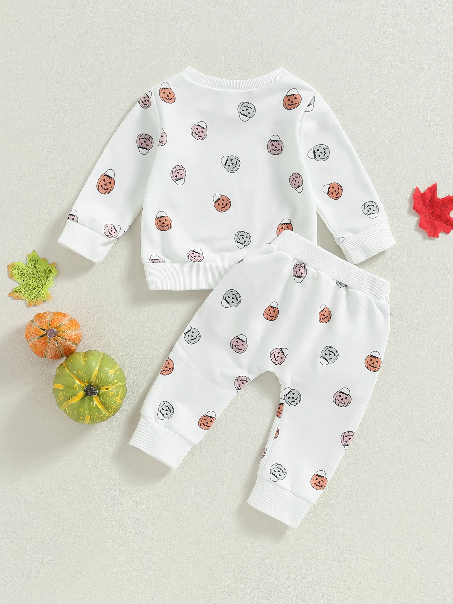 

Newborn Halloween Costume Set Adorable 2-Piece Pumpkin Sweatshirt and Pants Outfit for Baby s Spooky Style