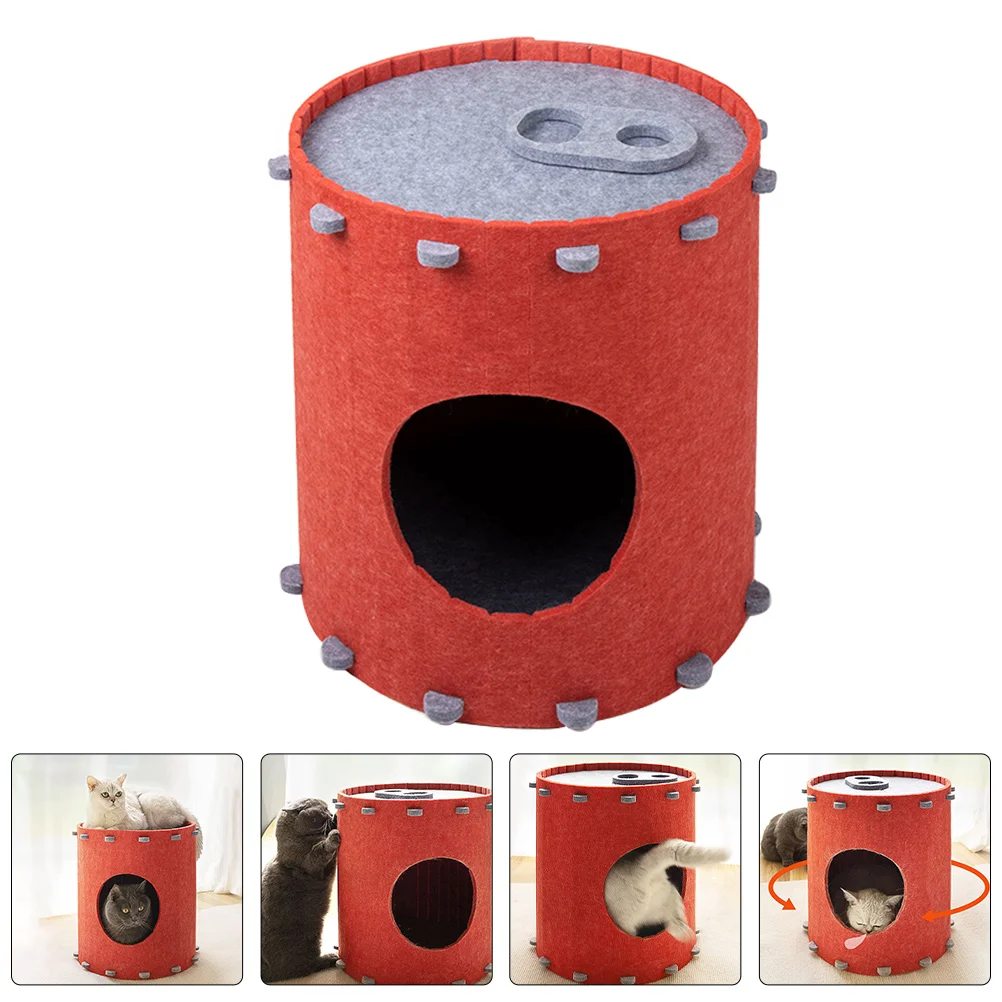

Felt Cat Kitten House Detachable Kitten House Cat House Universal Cat Sleeping Nest