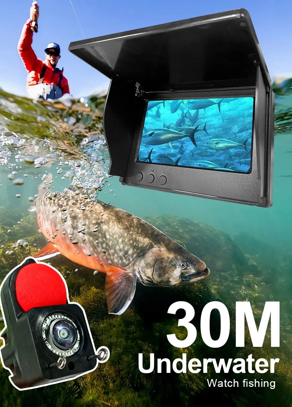 Portable Fish Depth Finder Water Handheld 1080P 4.3 Inch LCD Fish