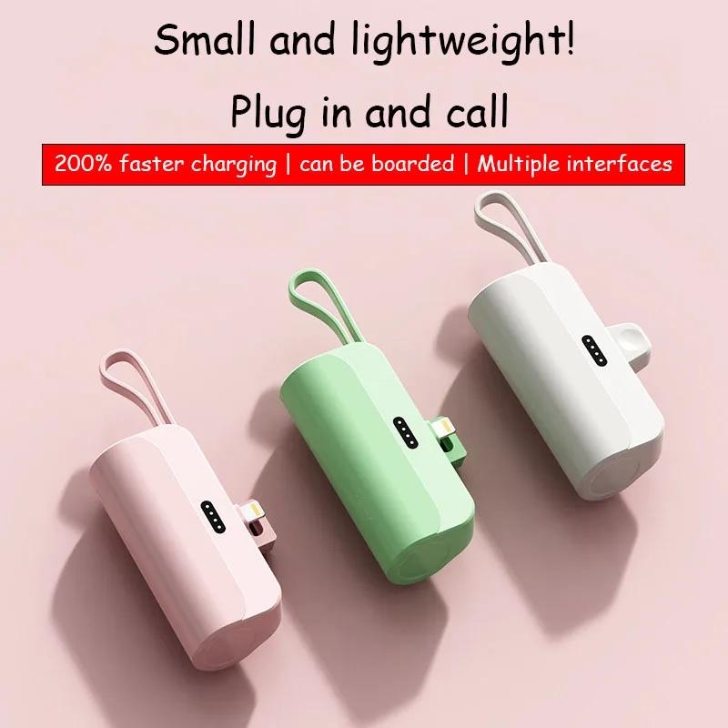 30000mAh Mini Portable Power Bank 2- in-1 Fast Charger Lightweight High capacity Pocket Power Bank For IPhone Huawei Samsung  5