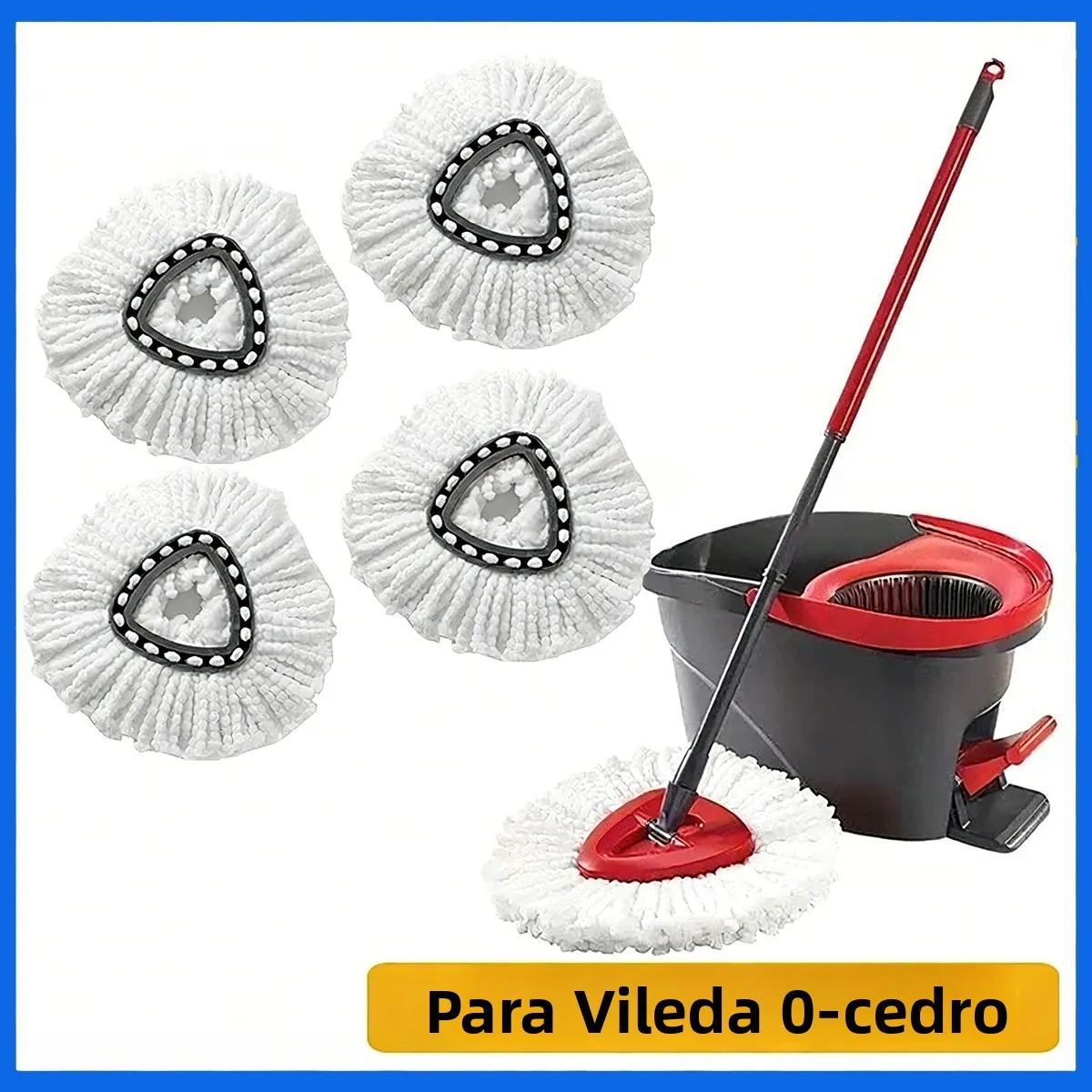 Paño de cabezal de mopa blanco, repuestos de fregona de microfibra, cabezal de repuesto de paño de mopa giratorio para cabezales de fregona de repuesto Vileda O-cedar