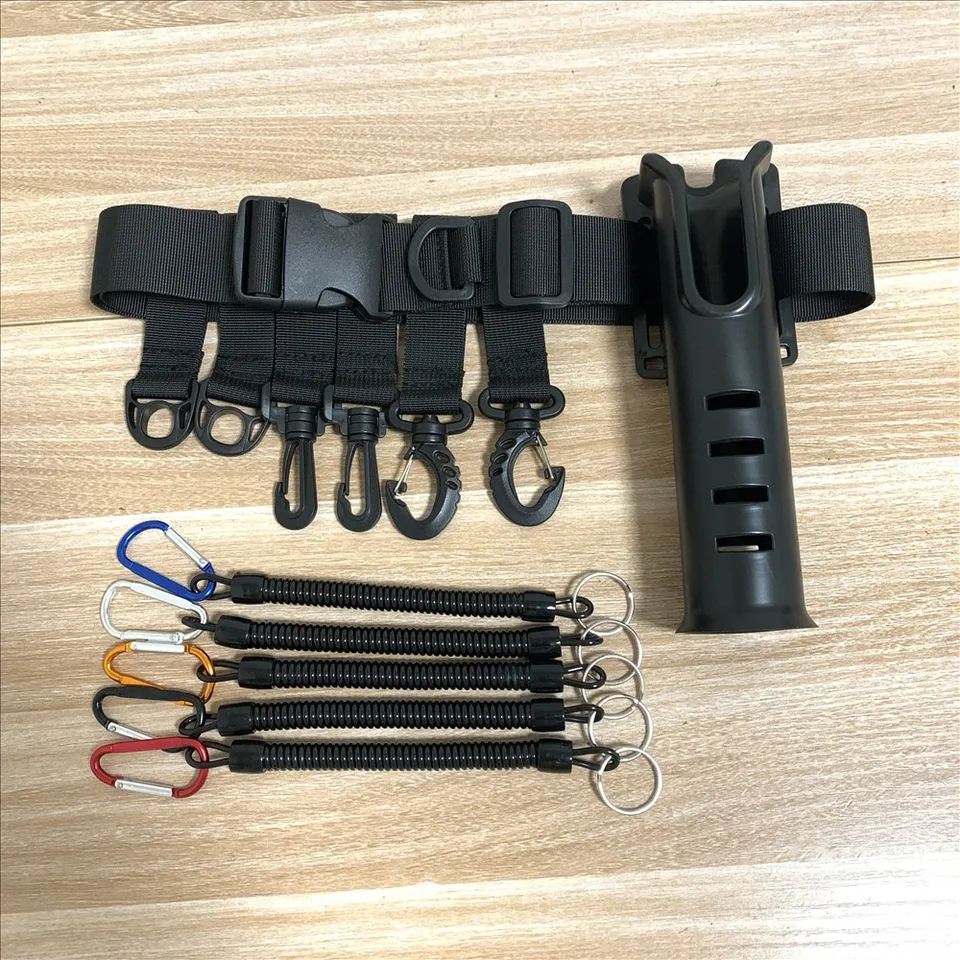 Richolyn 2 Ceinture Porte-Canne à pêche - Porte-Canne à pêche réglable pêche Combat - Support Poteau pêche Sangle Support Poteau Taille Debout pour la pêche
