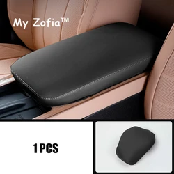 Premium Car Armrest Box Center Console Cover - PU Leather Interior Accessory (B)