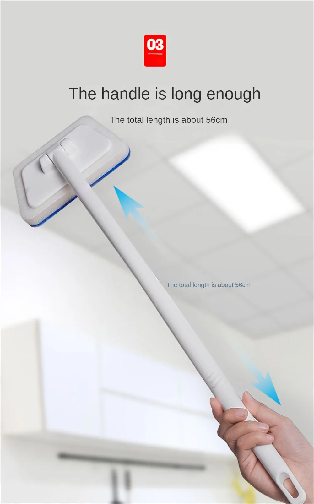 Description Picture 4 of itemMulti-Functional Bathroom Wall Brush Long Handle Removable Household Floor Bathtub Brushes Ceramic Tile Sponge Cleaning Brush