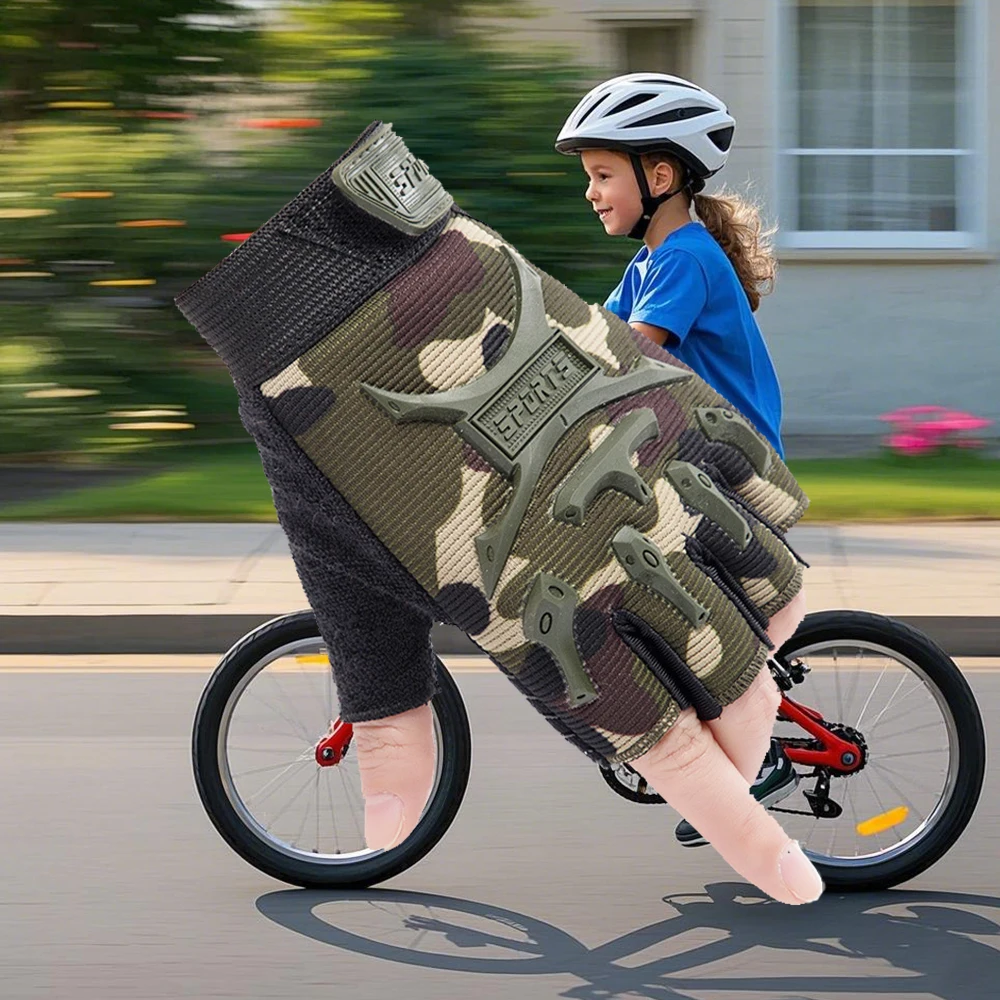 Kids Tactical Sports Gloves Protection AntiSlip Training Cycling Climbing Gloves for Children Outdoor Camping Boy Girl Gloves 4