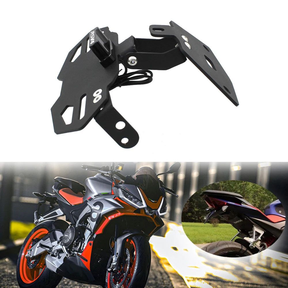 

For Aprilia RS660 Tuono 660 RSV4 FACTORY 2021 2022 2023 Motorcycle License Plate Holder LED Light Tail Tidy Fender Eliminator