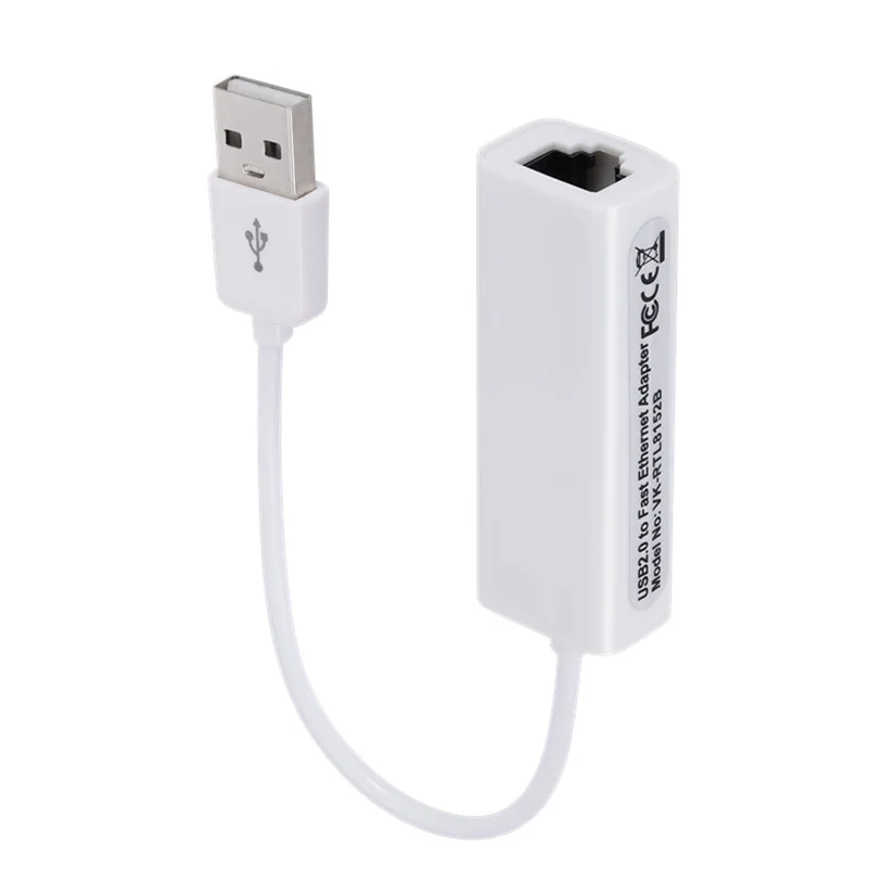 휴대용 USB 2.0-RJ45 네트워크 카드 10/100Mbps USB-RJ45 이더넷 Lan 어댑터 (PC 노트북 용) Windows XP 7 8