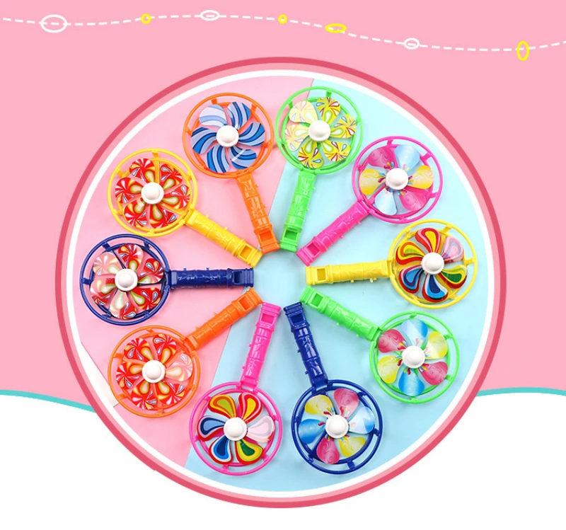 Description Picture 2 of itemPlastic Whistle Windmill Fan for Children, Birthday Party Gifts, Back to School Presents, Pinata Party Favors, Kids Toys, 10Pcs