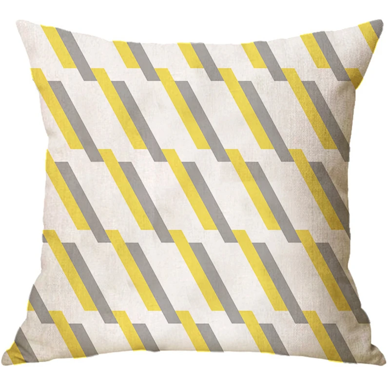 Home Decor Colorful Geometric Cushion Cover For Sofa Office Decoration Nordic Leaf Print Throw Pillow Cover Car Pillowcase 
