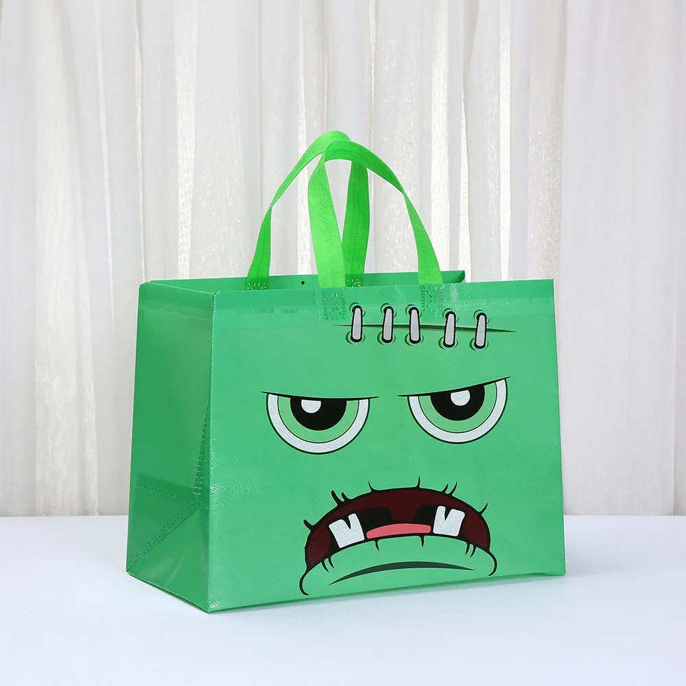 Halloween Monster Non Woven Bags Reusable Trick or Treat Tote Gift Bag for Candy Cookie... - SKU NWB01900 - UGI Packaging