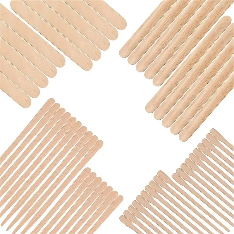 500PCS Woman Wooden Hair Removal Stick Disposable Depilation Spatula Wax Sticks Wood Face Eyebrows Waxing Spatula Beauty Tool 2
