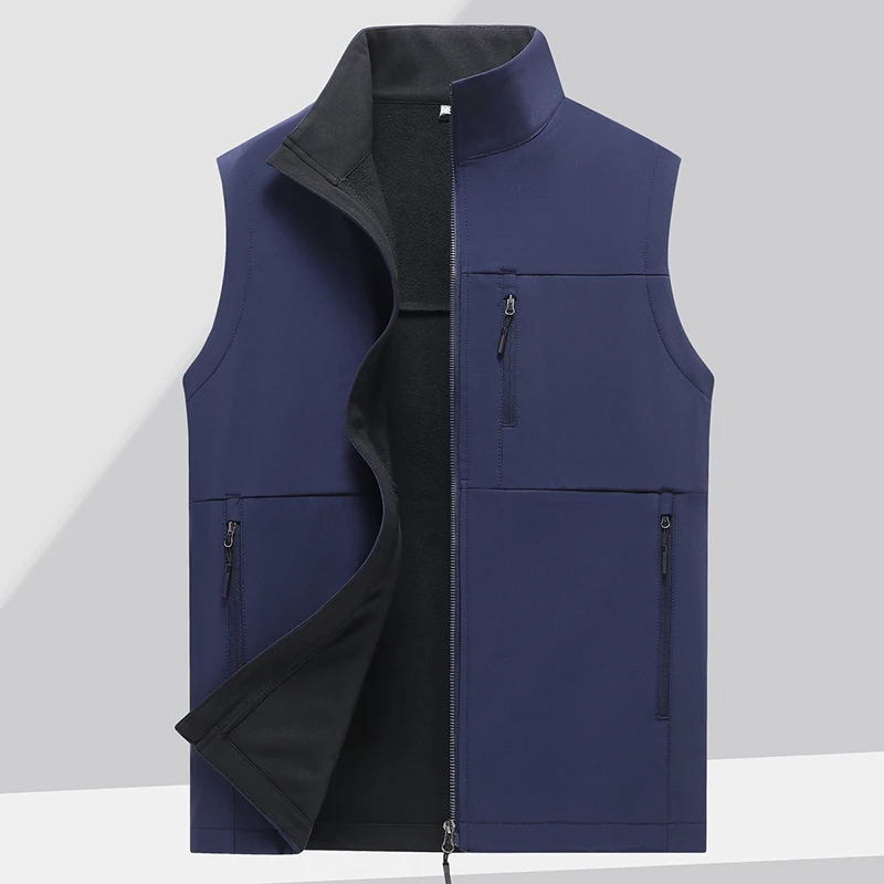 Veste polaire technique sans manches pour pêche hivernale - Vêtement chaud imperméable coupe-vent homme