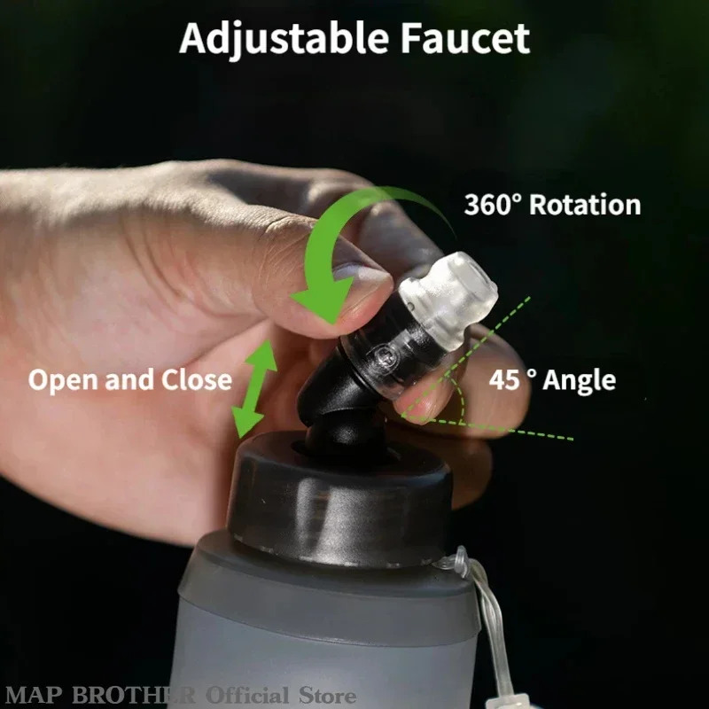 MAP BROTHER S005 250ml 420ml 500ml Soft Flask Folding Water Bottle TPU Can Hold Ice Cubes Running Hydration Pack Waist Bag Vest portable water bottle