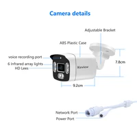 Caméra de Surveillance vidéo Poe 4K IP Onvif Audio 48V POE 4MP 8MP, Vision nocturne, caméra de sécurité étanche pour NVR 6