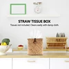 2 Pack Square Seagrass Facial Tissue Box - Decorative Woven Paper Holder Napkin Dispenser - Straw Tissue Box Cover 3