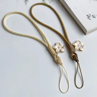 Vintage Artistic Phone Wrist Strap Charm Keychain Elegant Handwoven Flower Lanyard Anti-drop Girl Woman Bracelet for IPhone 4