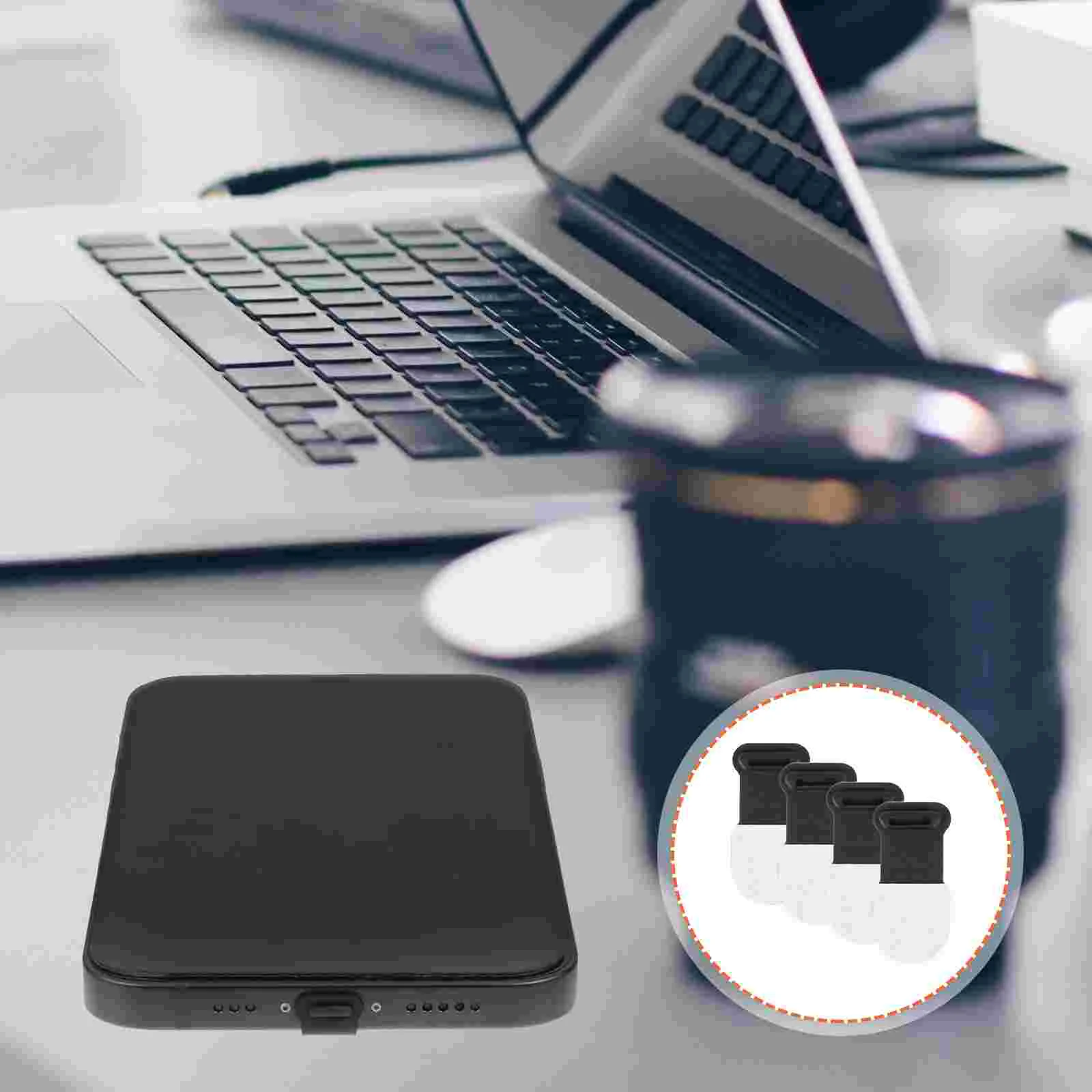 

4pcs Charging Port Self-adhesive Plugs Port Plugs Compatible with Micro USB