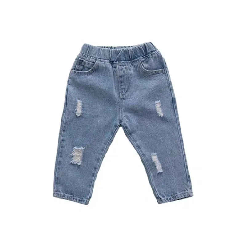 Boys Casual Jeans Children Denim Ripped Jeans Kids Trousers Toddler Girl Fall Clothes 2 3 4 5 Years Baby Harem Pants Baggy Jeans - 5