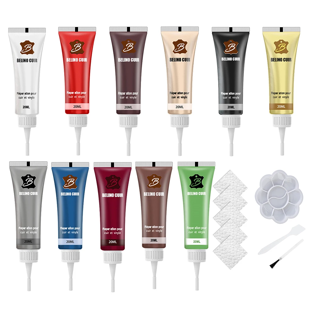 Leather Repair Gel 20ml/40ml Color Car Repair Scratches Cracks Sofa Car Seat Leather Complementary Refurbishing leather repair kit